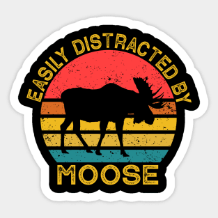 Easily Distracted By Moose Sticker